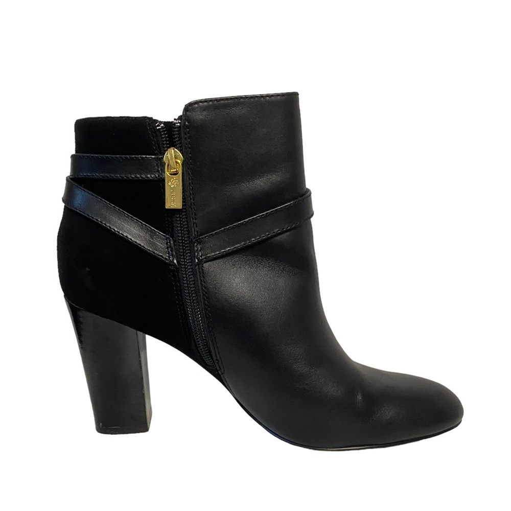 Isola Neptune Leather and Suede Holiday Preppy Casual Chic Ankle Boots Black - Picture 2 of 10